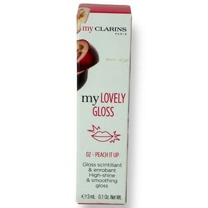 Clarins My Lovely Gloss 02 Peach It Up Lip Gloss Mini 3mL‎ Hydrating Shine